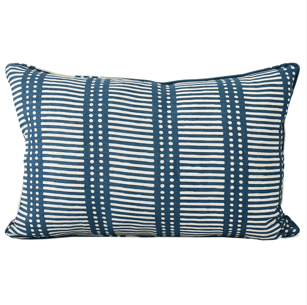 indigo block print rectangle pillow