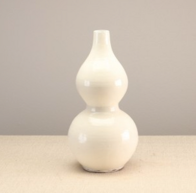 gourd shape vase in white