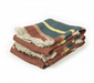 rust, green, yellow and rose stripe linen guest towel from Libeco