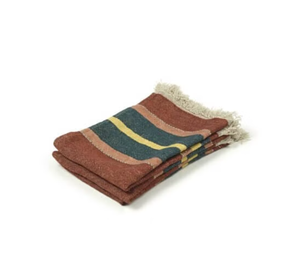 old rose stripe towel