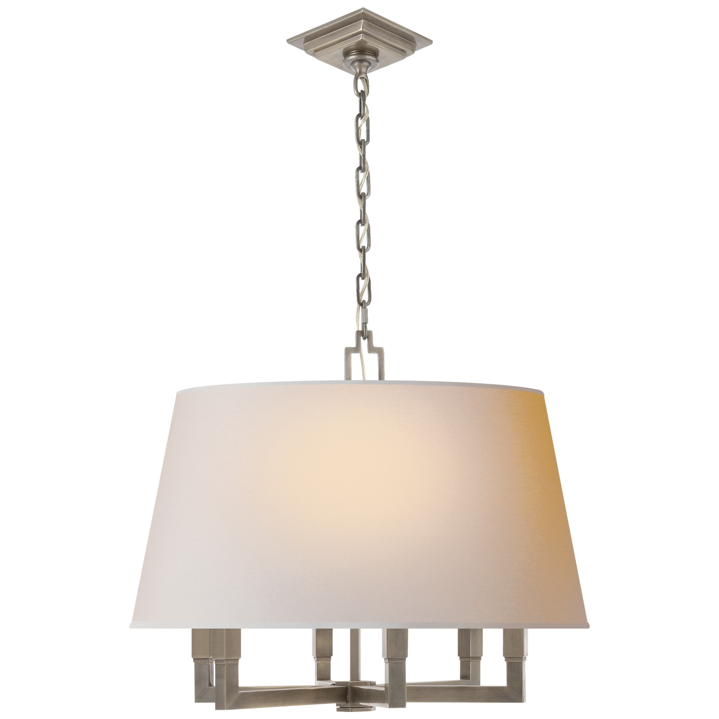 square tube chandelier with shade