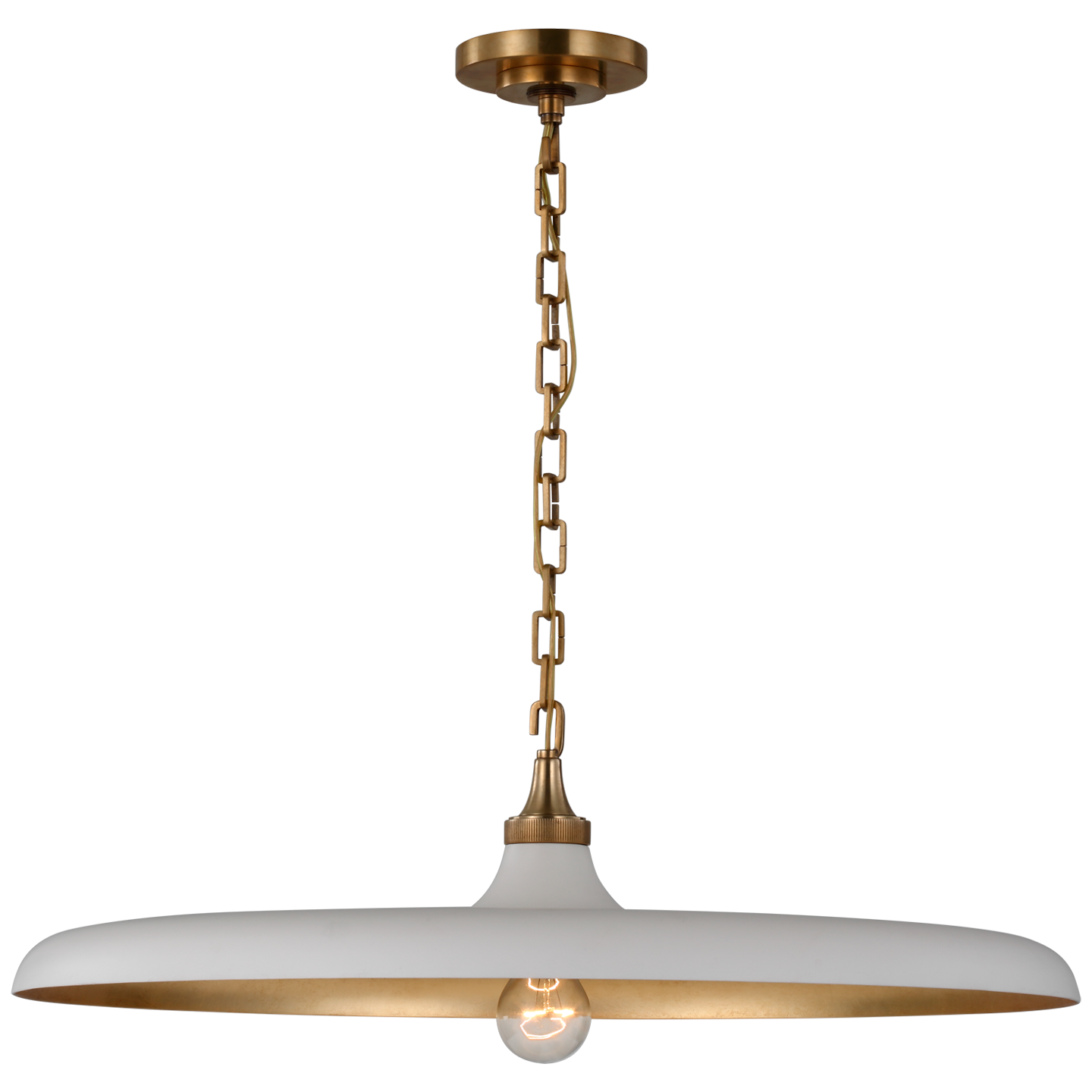 plaster white and brass pendant light fixture