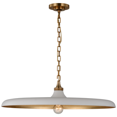 plaster white and brass pendant light fixture