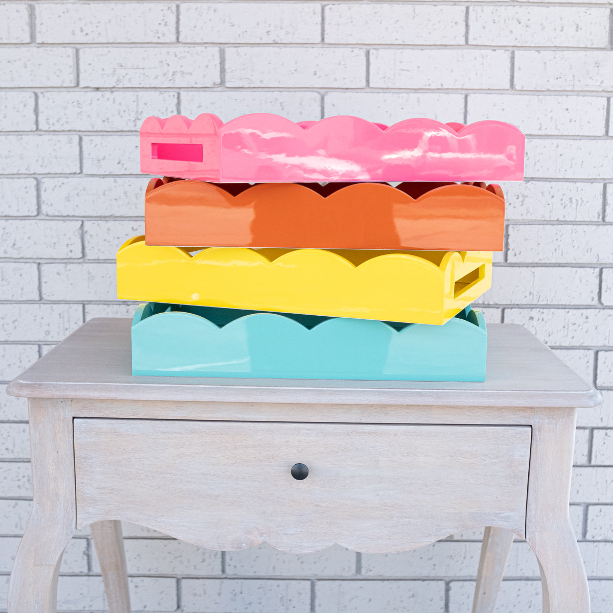 stack of lacquer trays