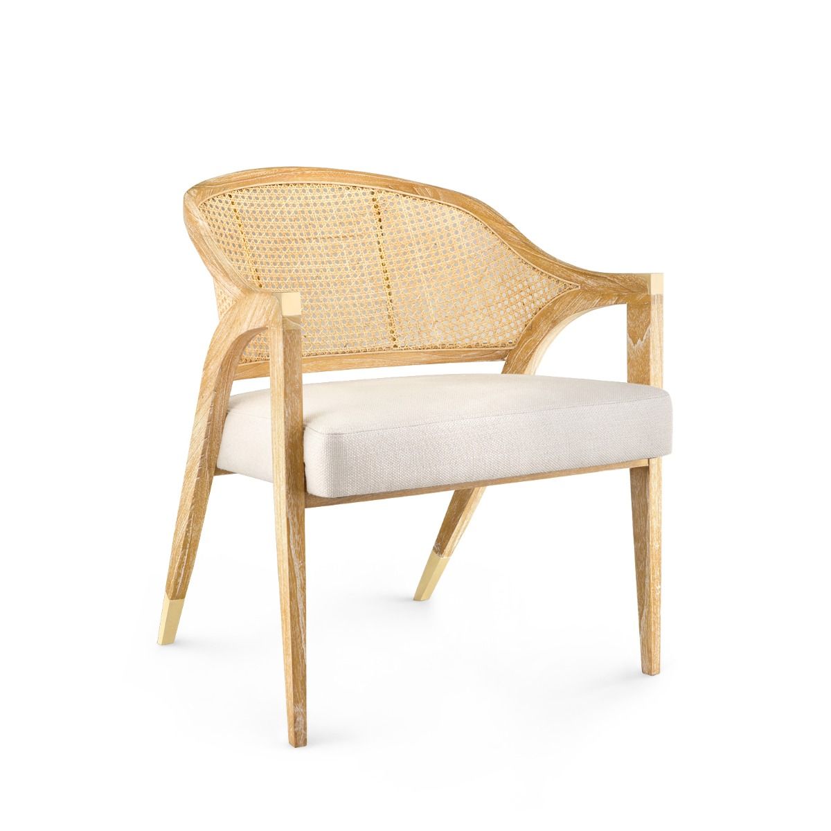 cane and wood cushioned chair