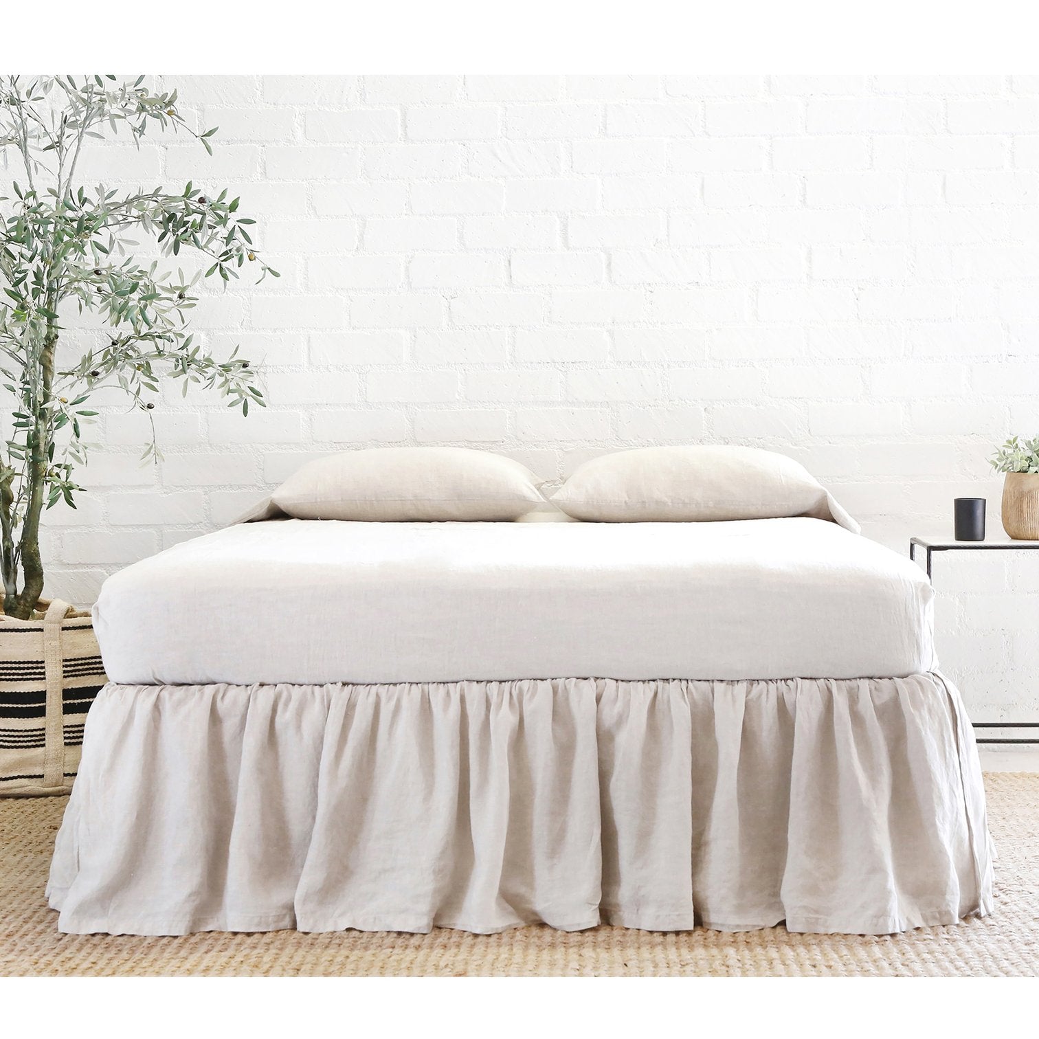 Gathered Linen Bedskirt by Pom Pom at Home