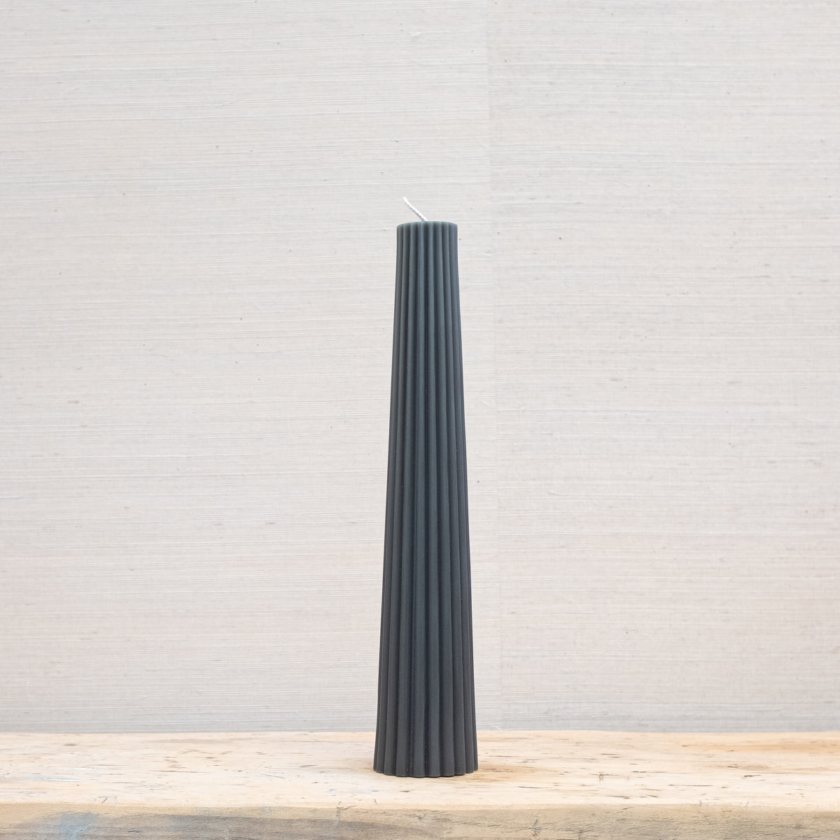 green fluted candle