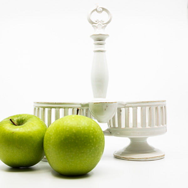 Vintage White Ironstone Oil & Vinegar Server