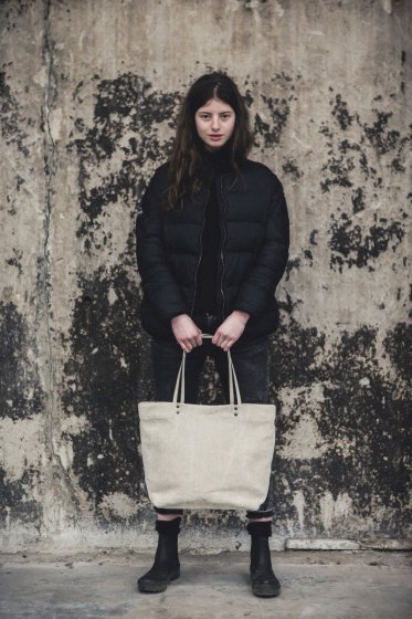 linen shoulder bag