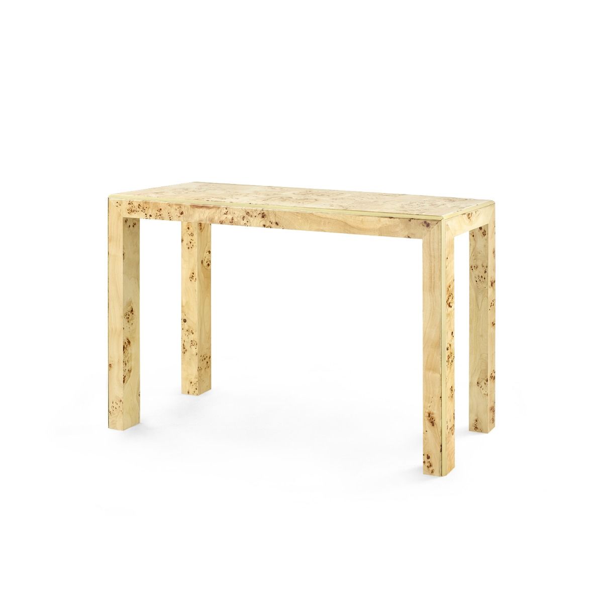 burl wood console table WH & Co.