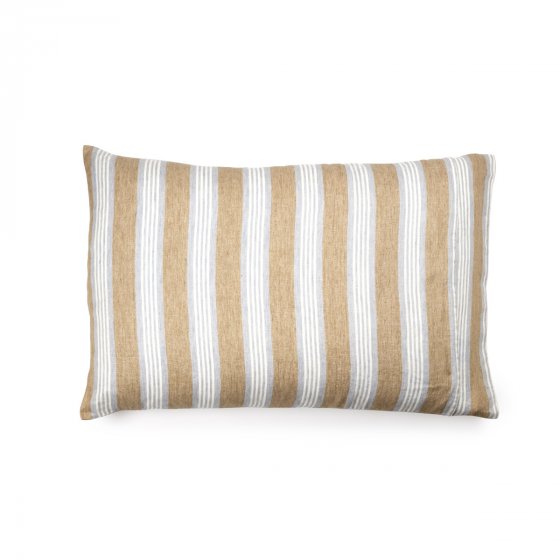 striped linen pillow