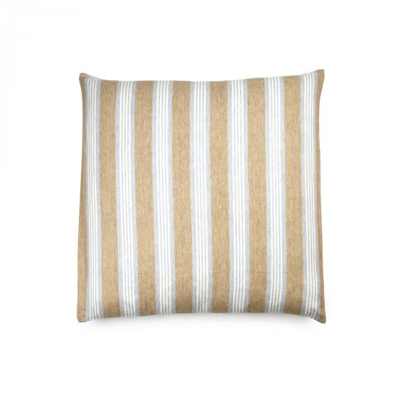 striped linen sham stuffed with down insert