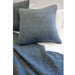 quilted coverlet and shams in blue