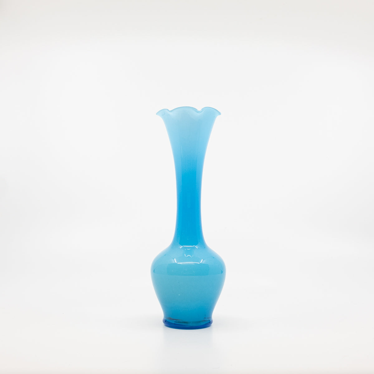 opaline vase, fluted edge