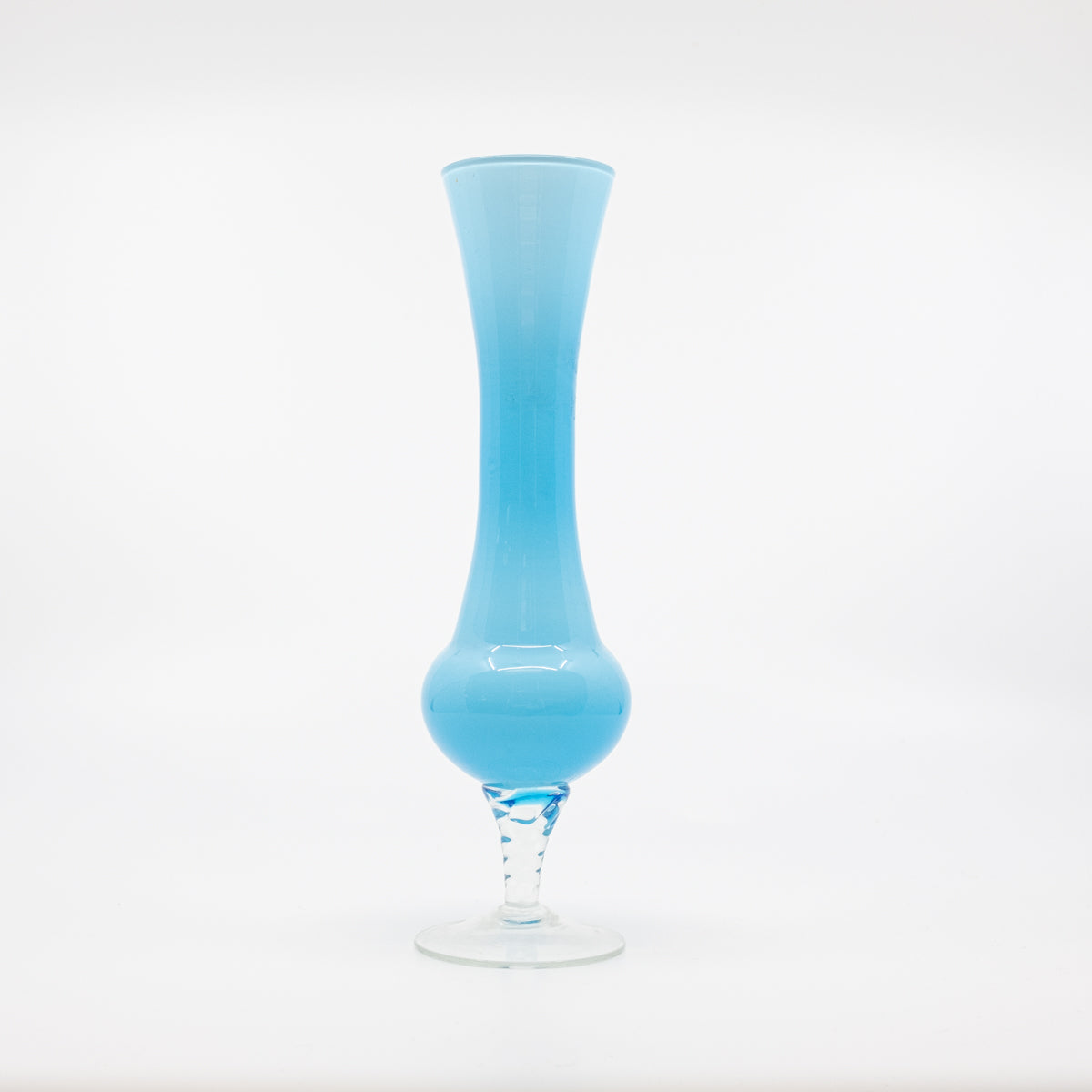 opaline vase on twisted stem