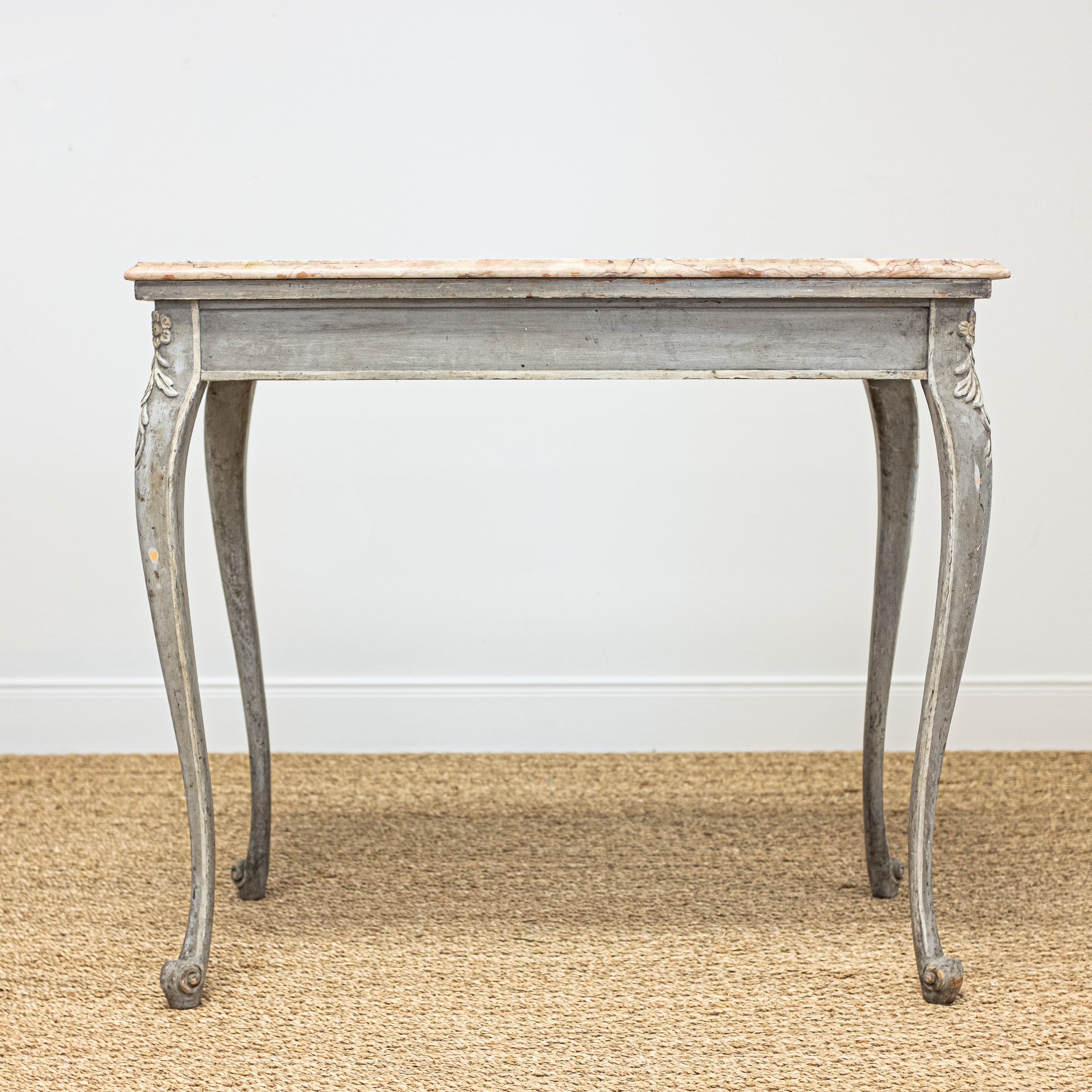 antique french marble top table front view