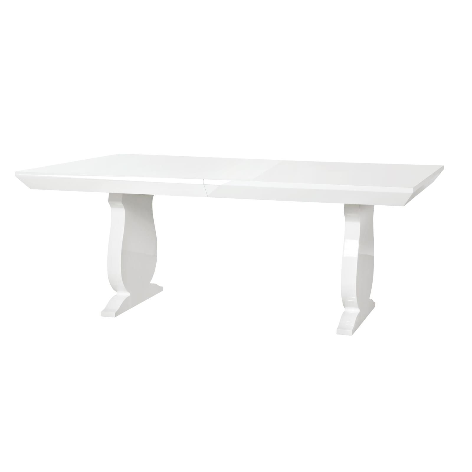 white lacquered wood table