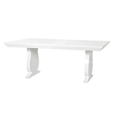 white lacquered wood table