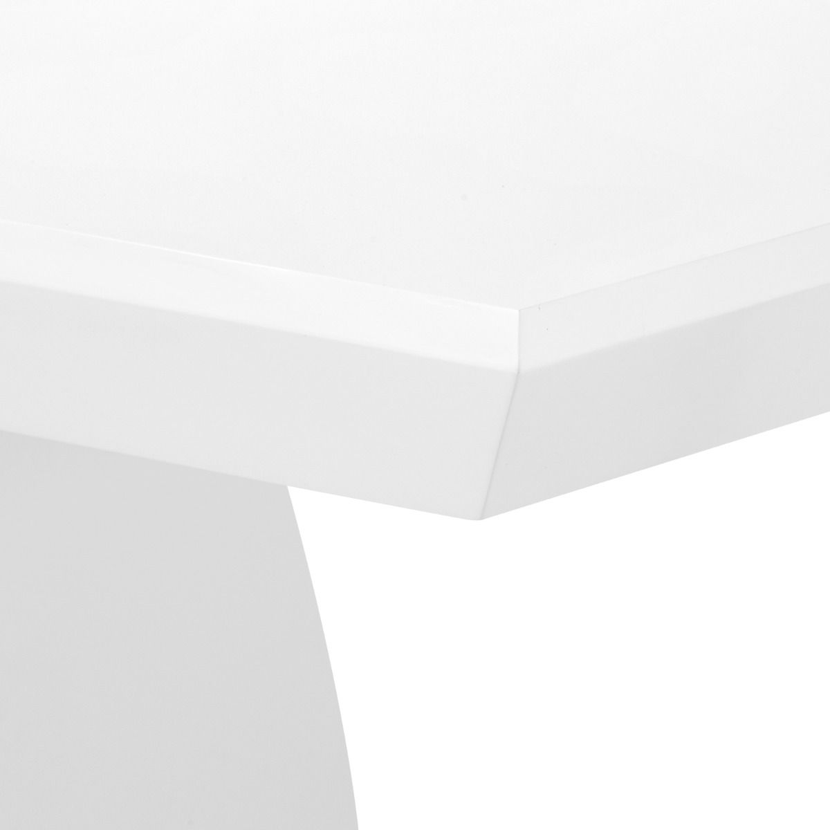 white lacquered wood table