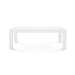 white grasscloth rectangle cocktail table