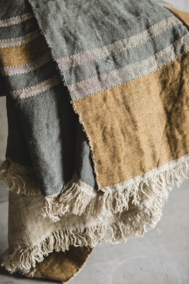 striped linen towel