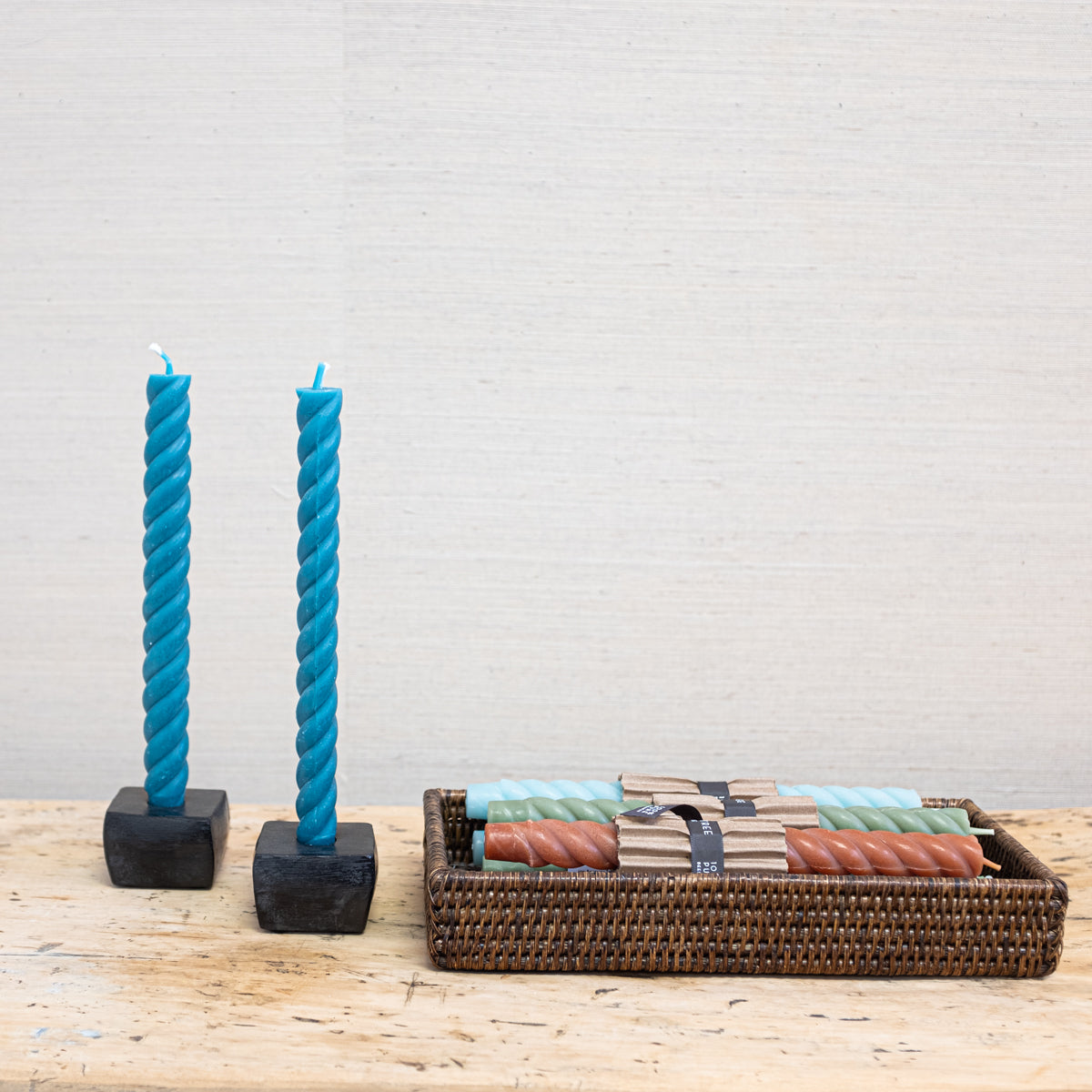 turquoise twist candles