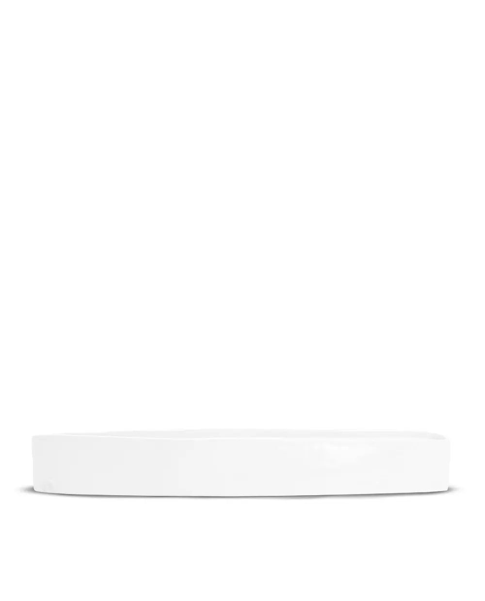 white low ceramic bowl on a white background