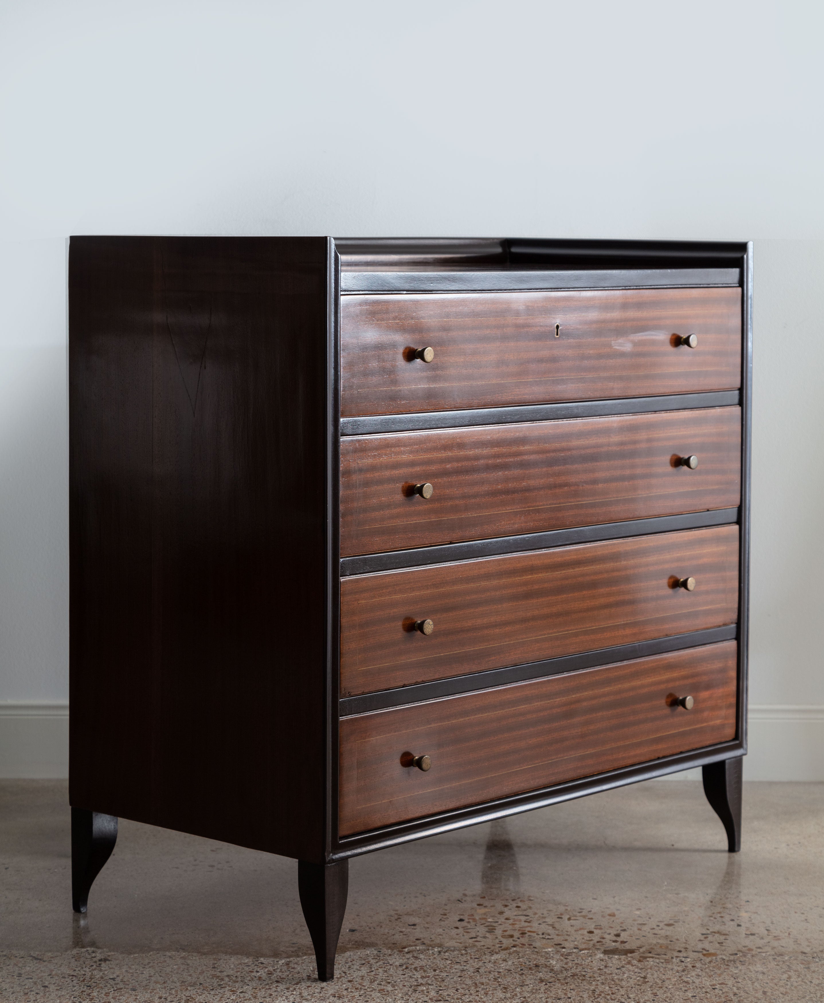 angled view of Italian chest of drawers