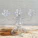 clear glass three arm candelabra