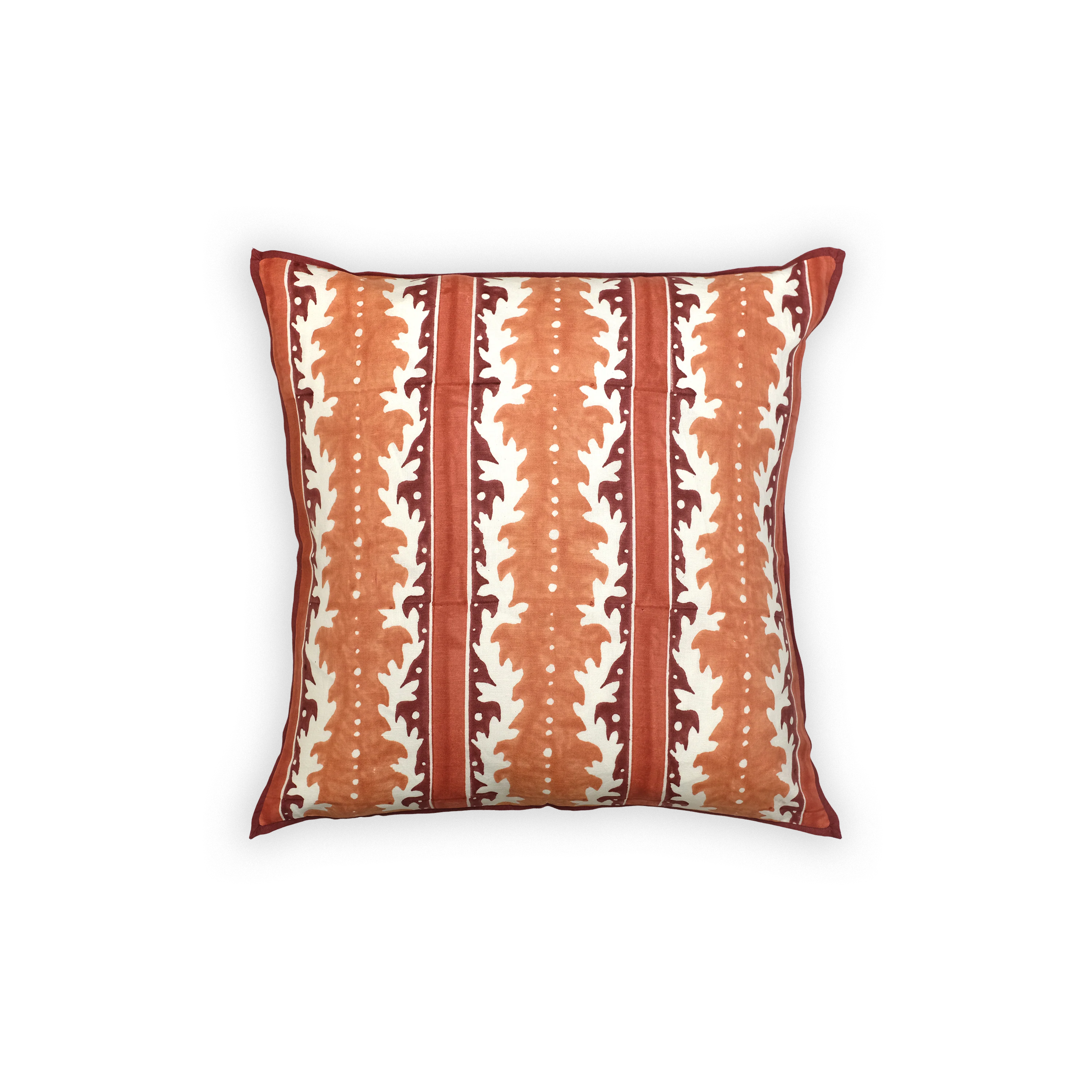 rust orange striped pillow 