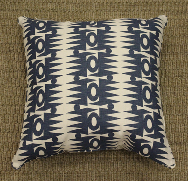 dark blue block print pillow