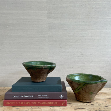 green glazed mortar bowls