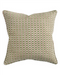 Sage green and cream checkered pillow on a white background