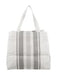 Striped linen tote bag on a white background