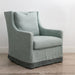 mint green linen slipcovered chair