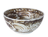 ceramic bowl with bold painting strokes in brown inside and out