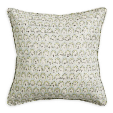 pale green and celadon square pillow