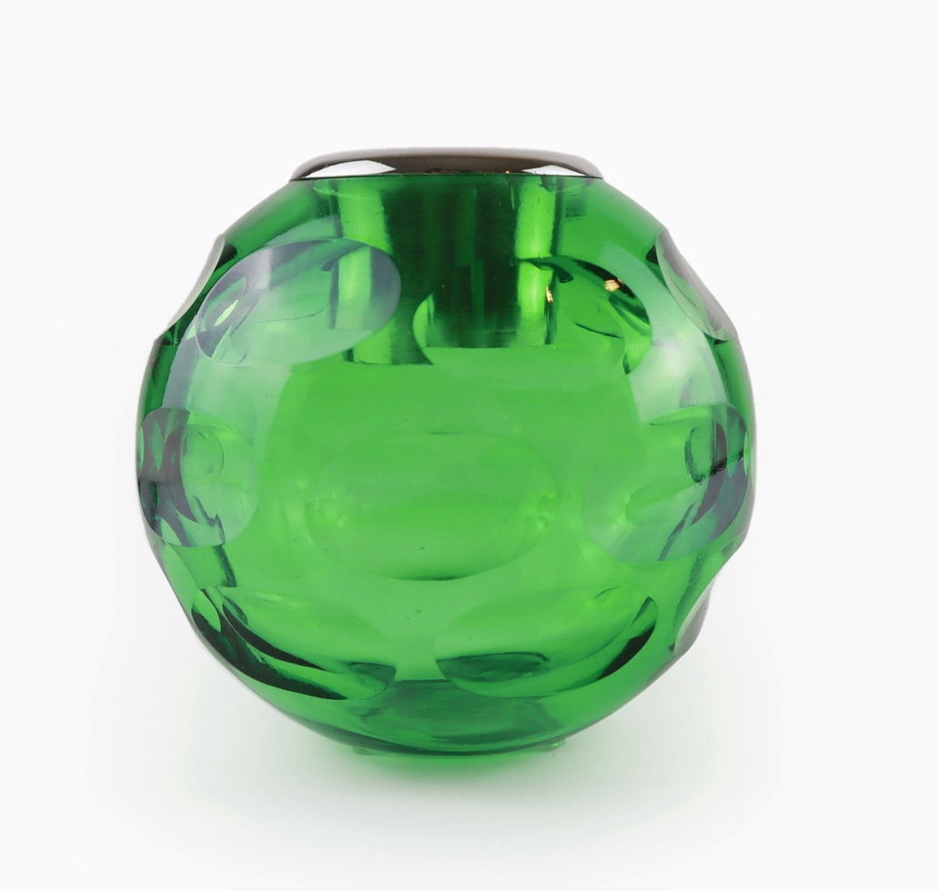 transparent green glass match striker