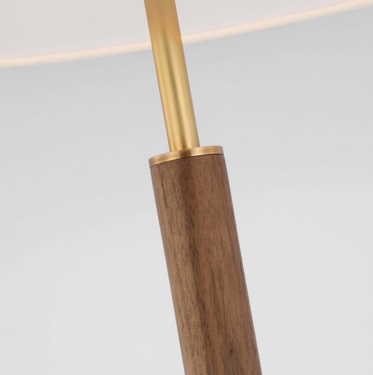 walnut stem detail of table lamp