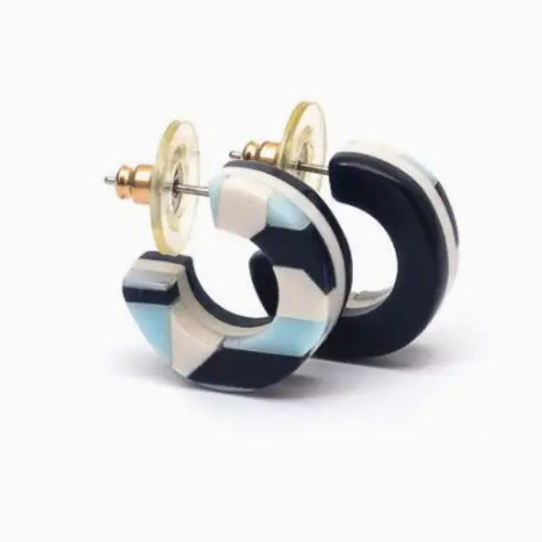 side view of acrylic hoop earrings