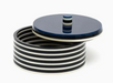 round acrylic striped and lidded box