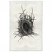 black and white photo of nest on handmade paper