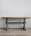 blue base antique trestle table