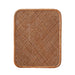Rectangular woven tabletop with a brown herringbone pattern on a white background