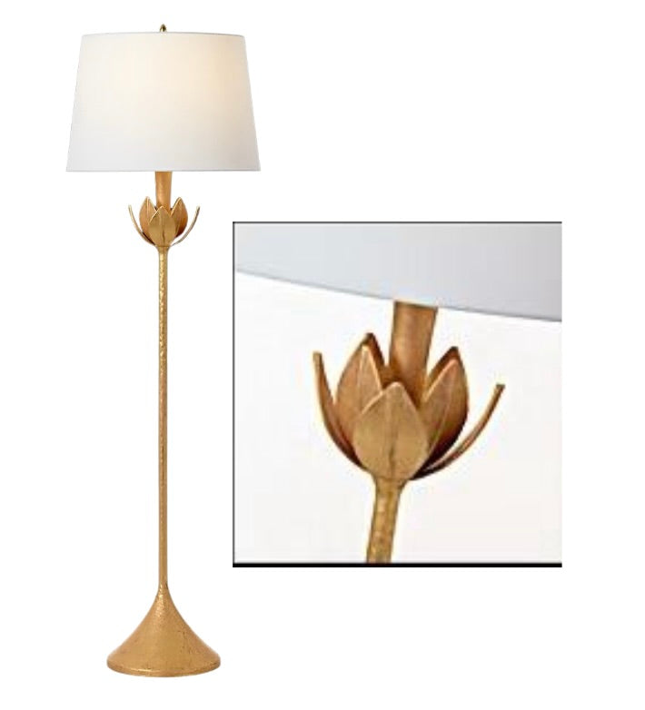 Visual Comfort & Co. Alberto Large Floor Lamp in Antique Gold Leaf