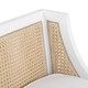 Chair with woven backrest and white frame