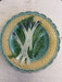 Ceramic plate with decorative design on a white surface