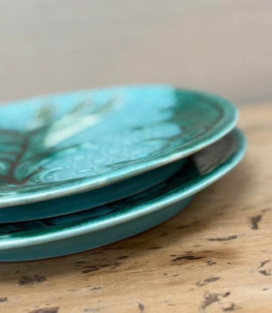 19th C French Majolica Artichoke and Asparagus Plate
