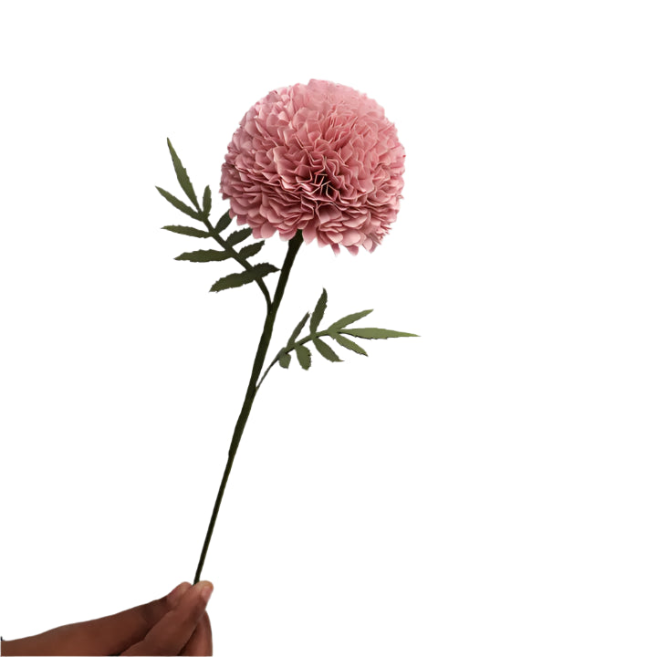 pink paper flower on stem