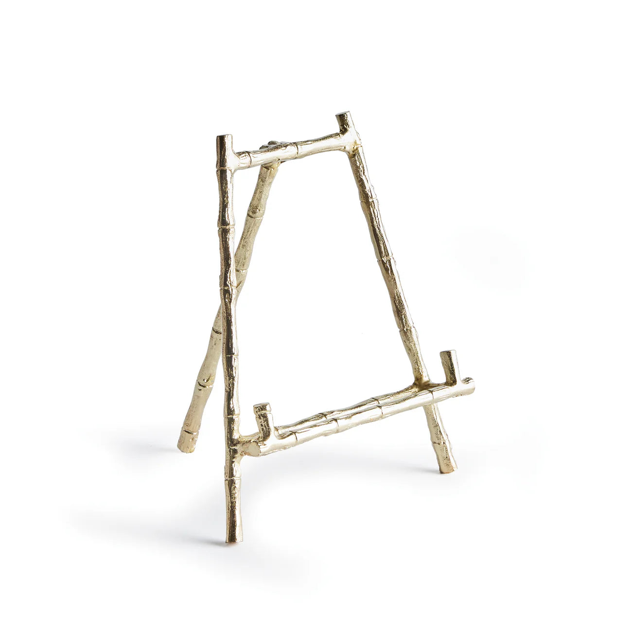 Decorative metal frame resembling a tree branch on a white background